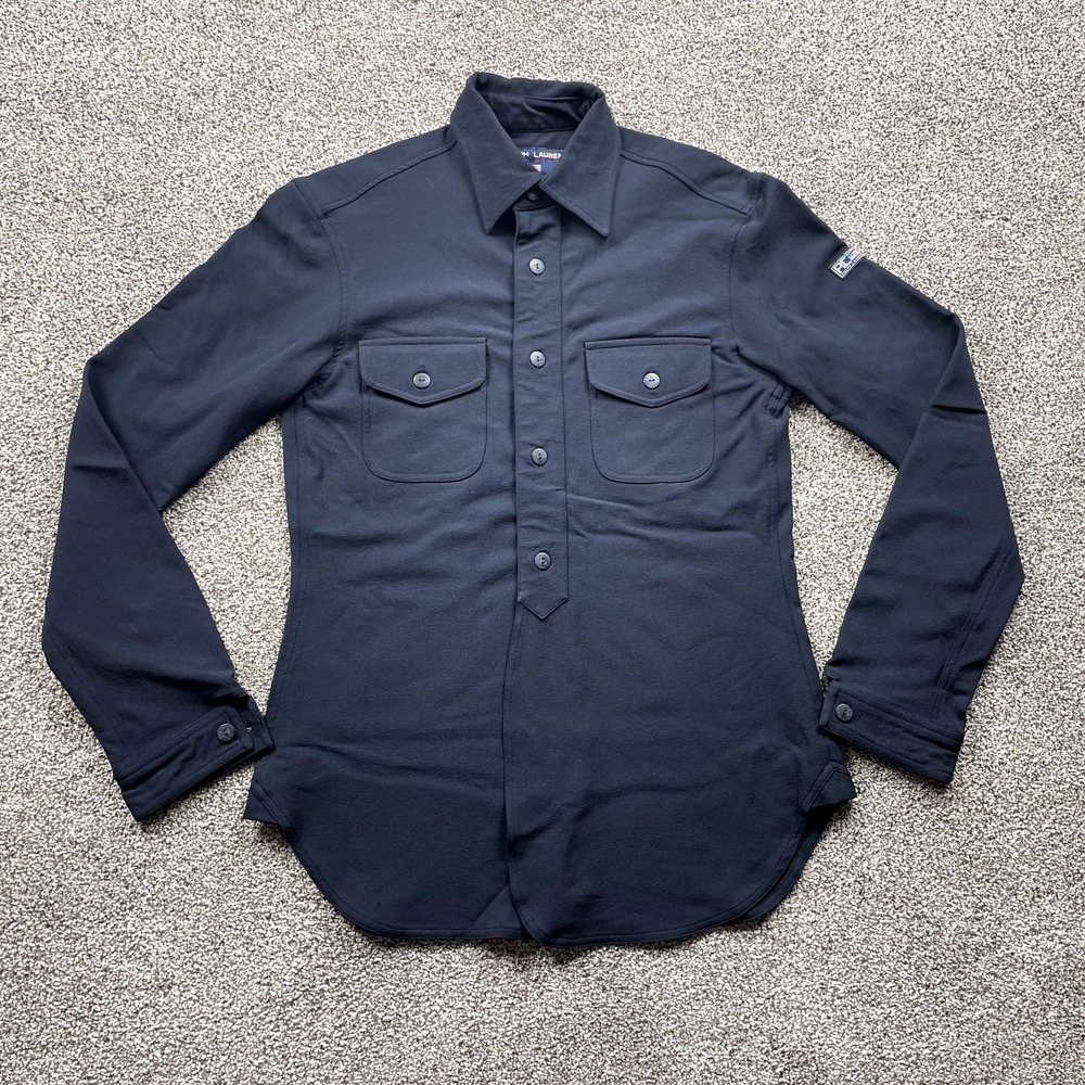 Vintage Polo Ralph Lauren Shirt Size 6 PRL‎ Sport Navy Military Womens USA Flag